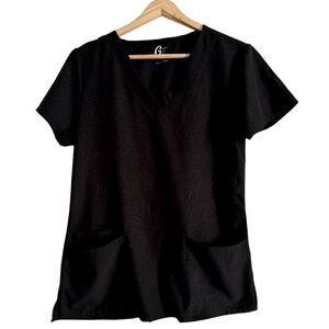 GT performance Scrubs Black V-Neck Women's Top NWOT